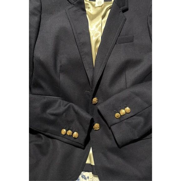 J. Crew schoolboy navy blue wool blend blazer 4 Gold accent buttons - Picture 7 of 12
